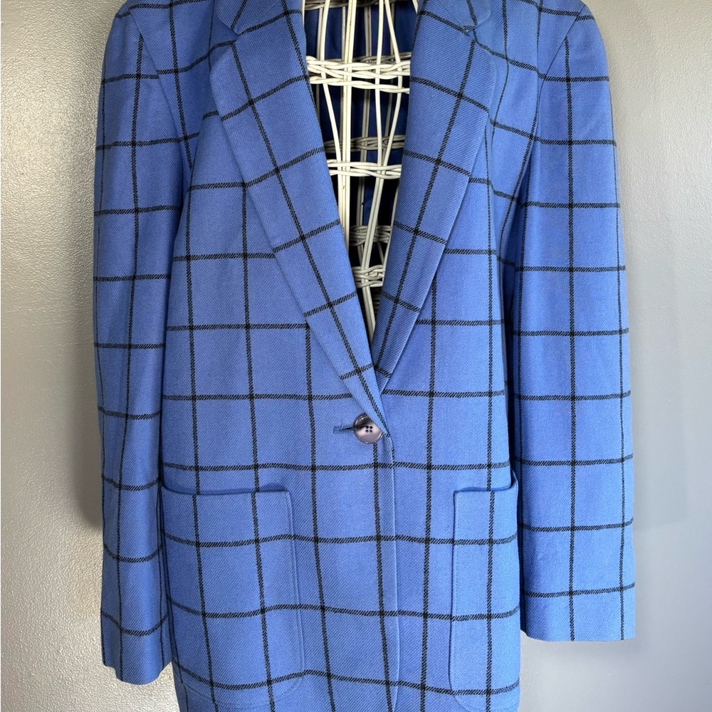 Pendleton Blue Windowpane Blazer Jacket